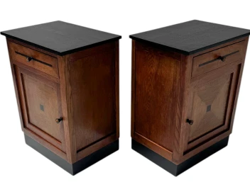 Two Art Deco Modernist Nightstands or Bedside Tables, 1920s